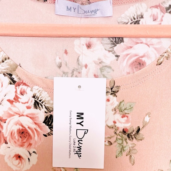 My Baby Bump Cold-Shoulder Short Sleeve Body-con Floral Dress. NWT - Picture 4 of 6